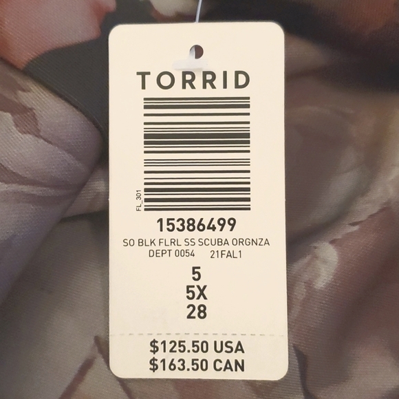 TORRID ☆ FLIRTY ☆ SCUBA ☆ 2 - IN - ONE ☆ FLORAL DRESS ☆ 5x ☆  NWT - Picture 9 of 10